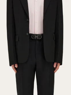 Reversible and adjustable Gancini belt - Men