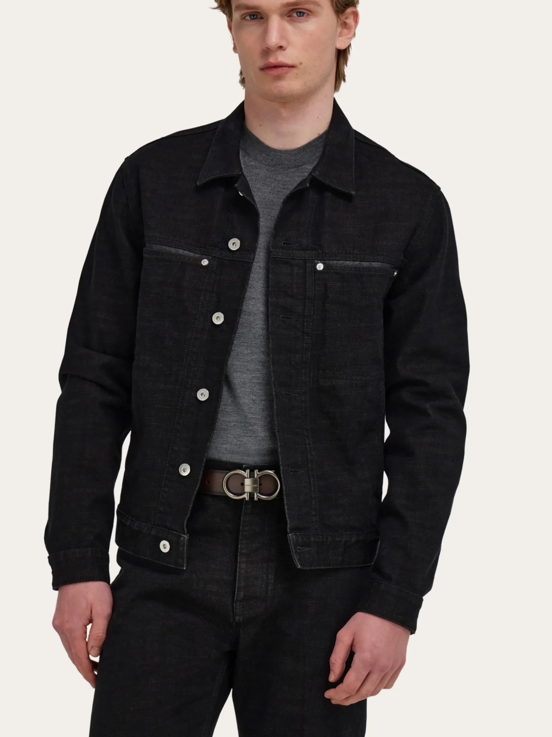 Reversible and adjustable Gancini belt - Men