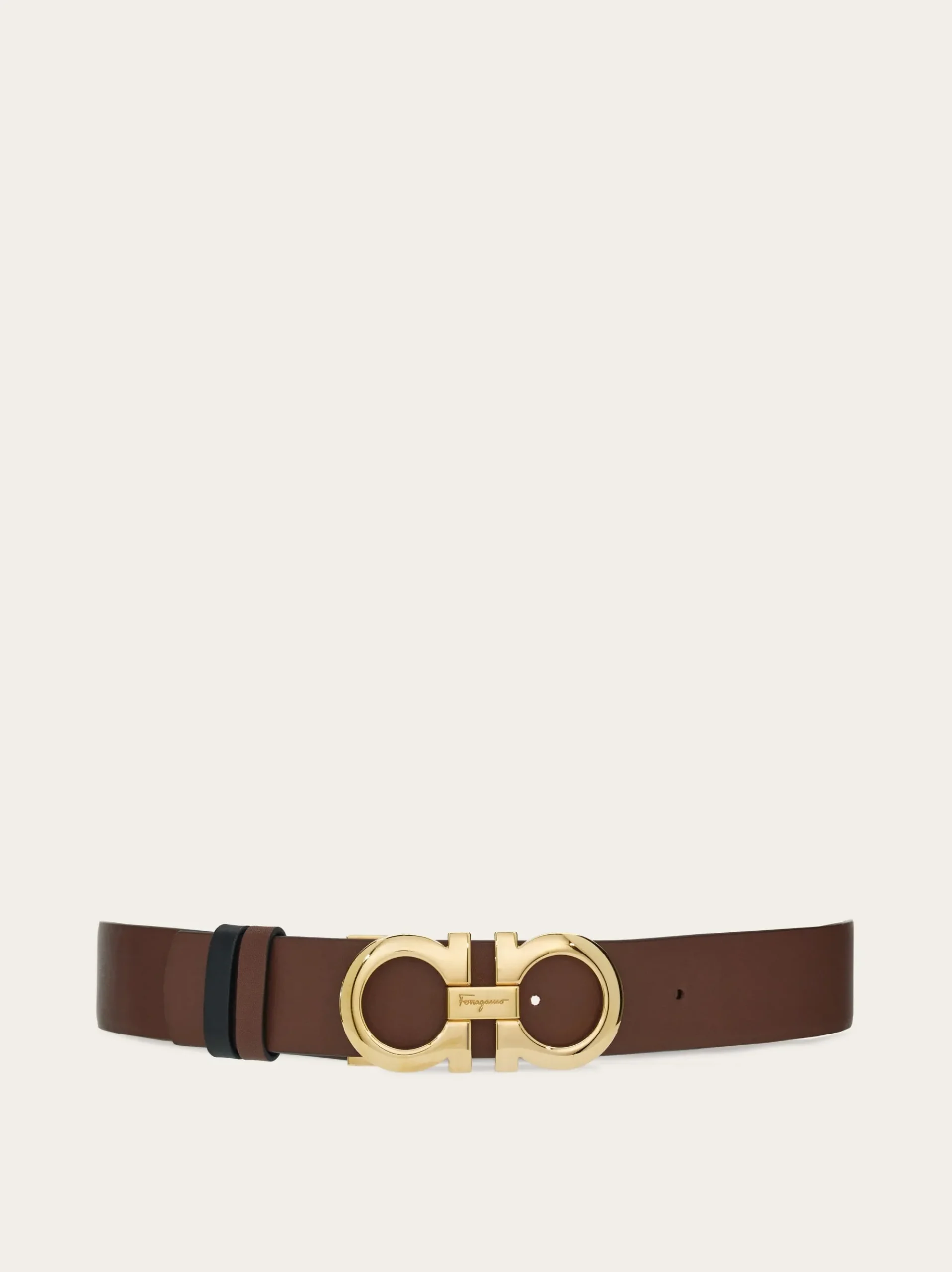 Reversible and adjustable Gancini belt - Women