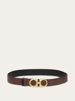 Reversible and adjustable Gancini belt - Women