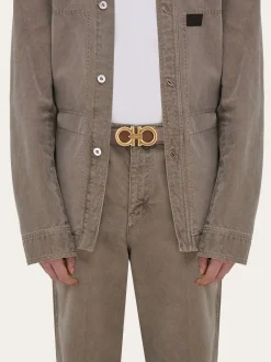 Reversible and adjustable Gancini belt - Men