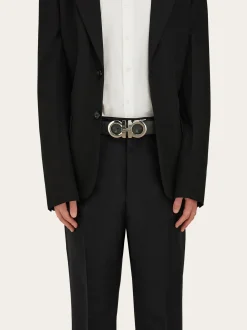 Reversible and adjustable Gancini belt - Men