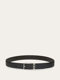 Reversible and adjustable Gancini belt - Men