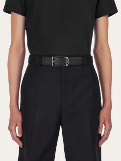 Reversible and adjustable Gancini belt - Men