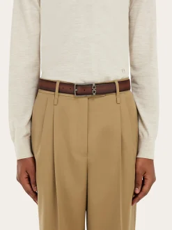 Reversible and adjustable Gancini belt - Men