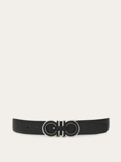 Reversible and adjustable Gancini belt - Men