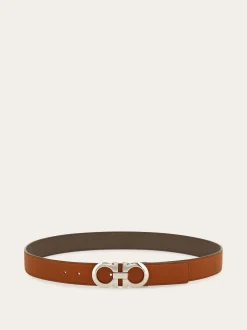 Reversible and adjustable Gancini belt - Men