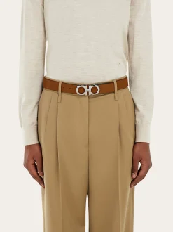 Reversible and adjustable Gancini belt - Men