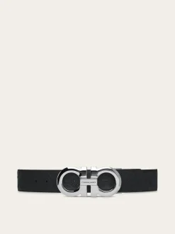 Reversible and adjustable Gancini belt - Men