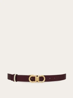 Reversible and adjustable Gancini belt - Women