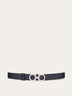 Reversible and adjustable Gancini belt - Women