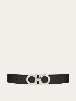 Reversible and adjustable Gancini belt - Men