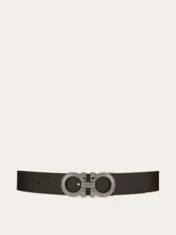 Reversible and adjustable Gancini belt - Men