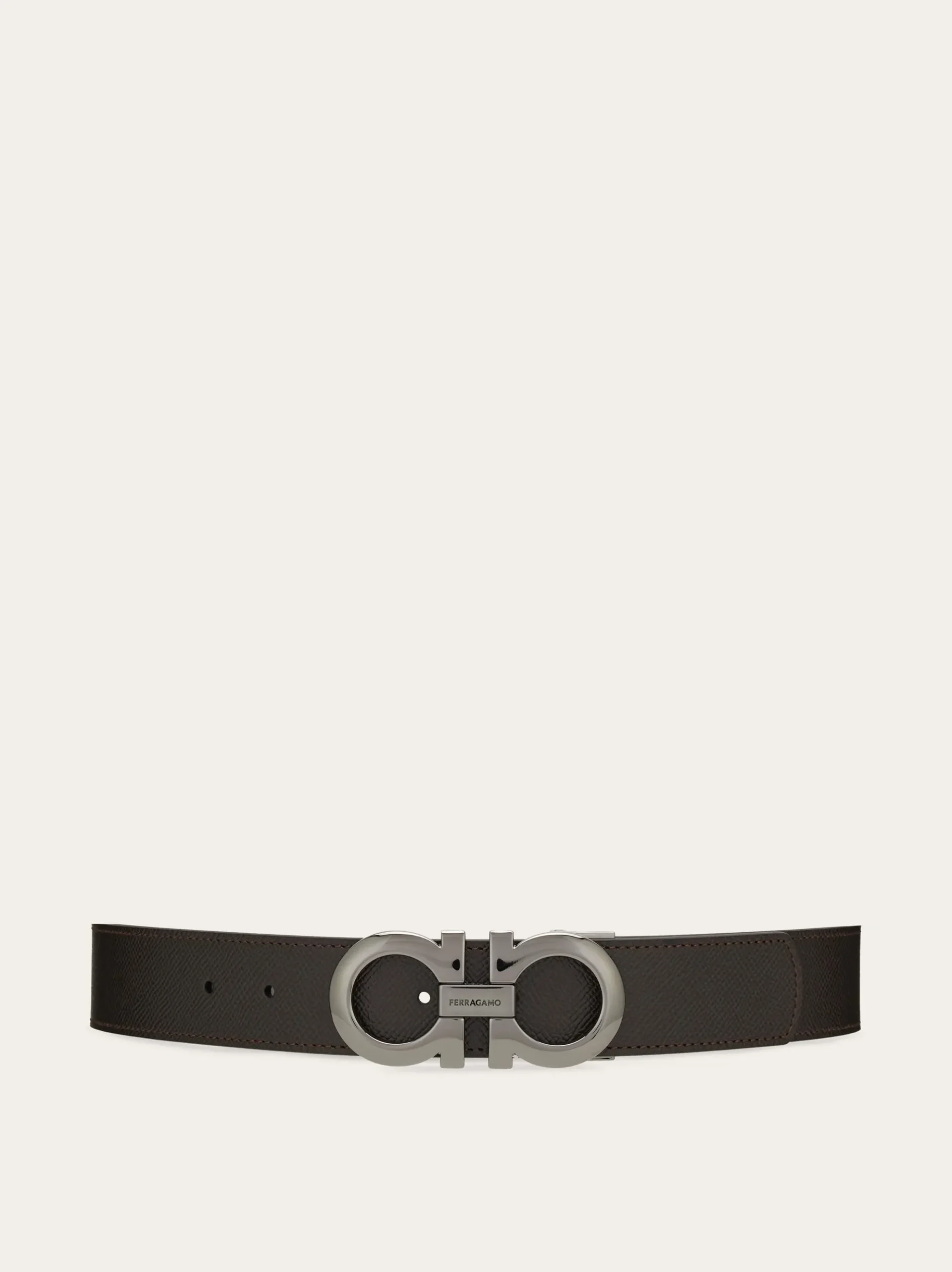 Reversible and adjustable Gancini belt - Men