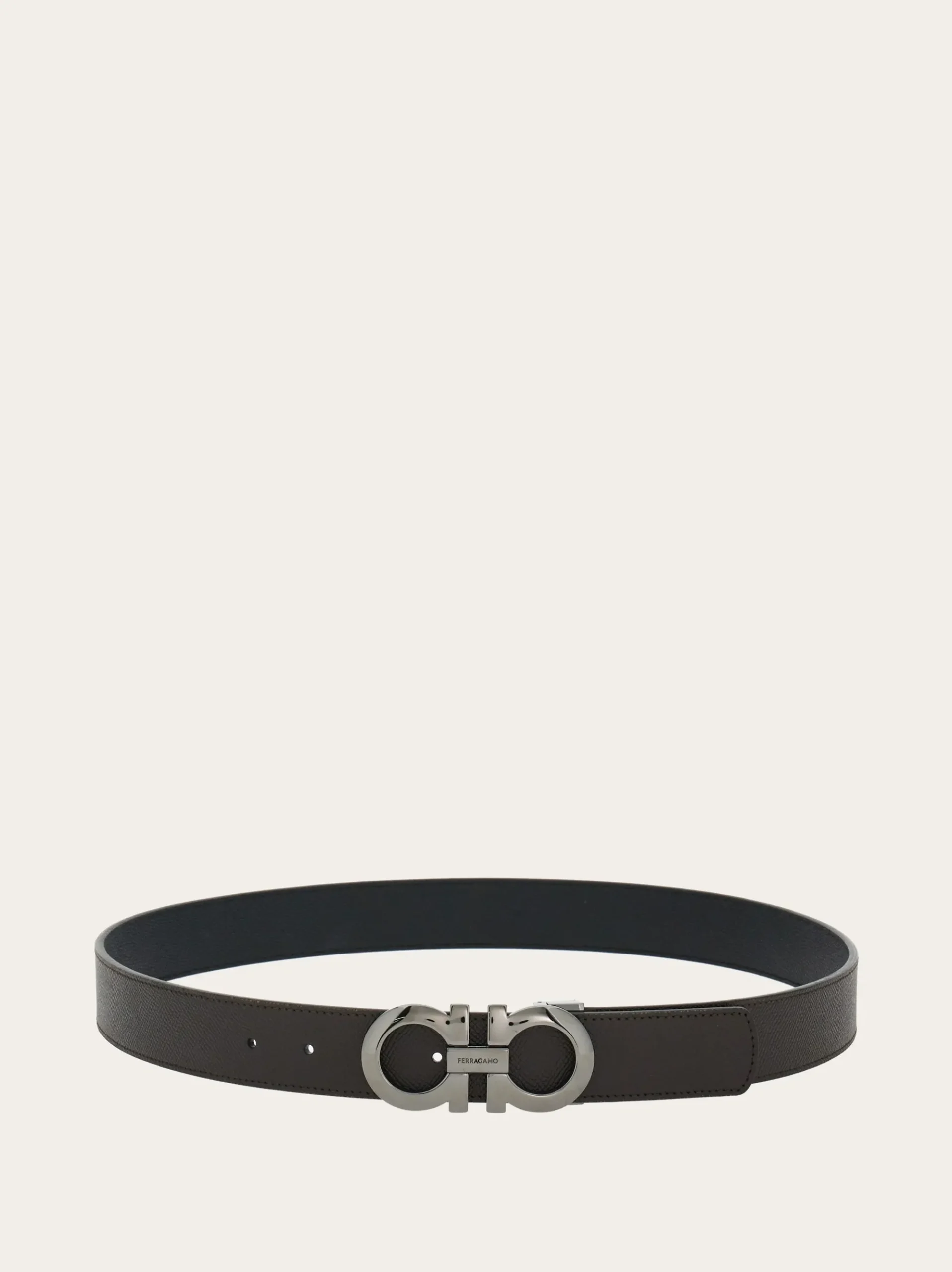 Reversible and adjustable Gancini belt - Men