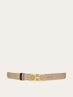 Reversible and adjustable Gancini belt - Women