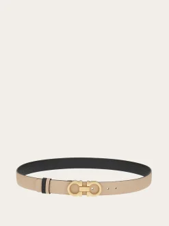 Reversible and adjustable Gancini belt - Women