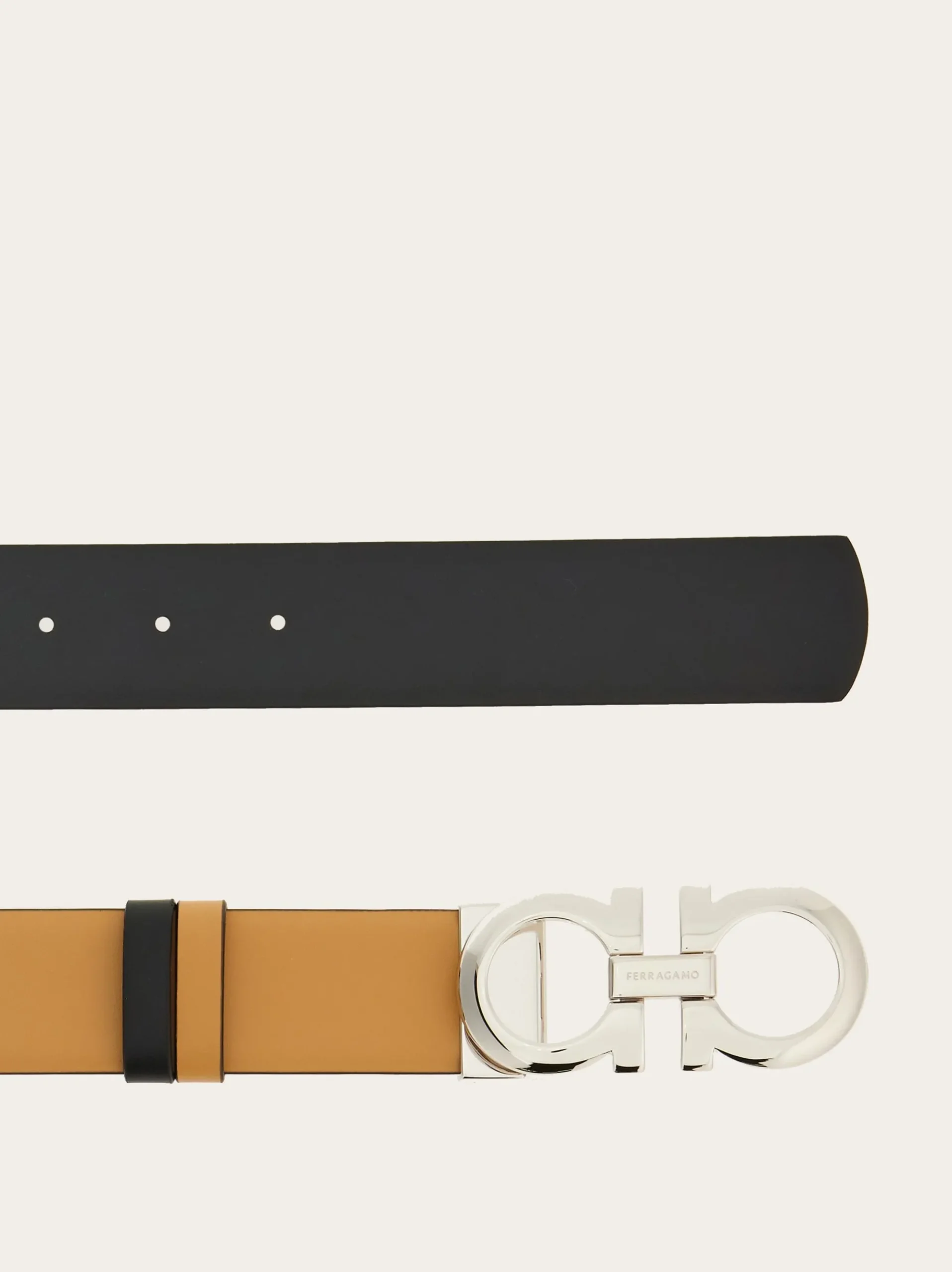 Reversible and adjustable Gancini belt - Women