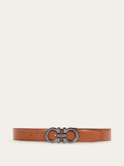 Reversible and adjustable Gancini belt - Men