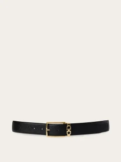 Reversible and adjustable Gancini belt - Men
