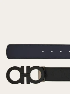 Reversible and adjustable Gancini belt - Men