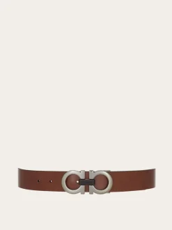 Reversible and adjustable Gancini belt - Men