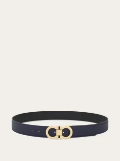 Reversible and adjustable Gancini belt - Men
