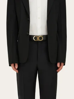 Reversible and adjustable Gancini belt - Men