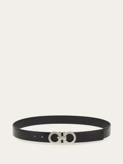 Reversible and adjustable Gancini belt - Men