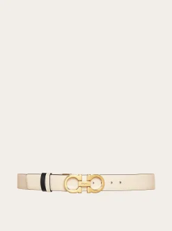 Reversible and adjustable Gancini belt - Women