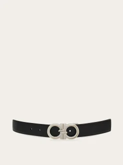 Reversible and adjustable Gancini belt - Men