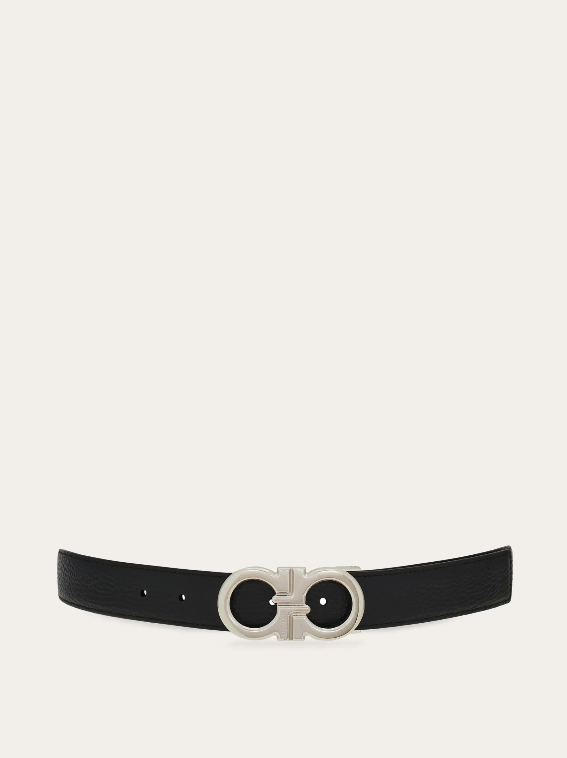 Reversible and adjustable Gancini belt - Men