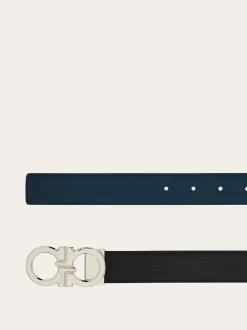 Reversible and adjustable Gancini belt - Men