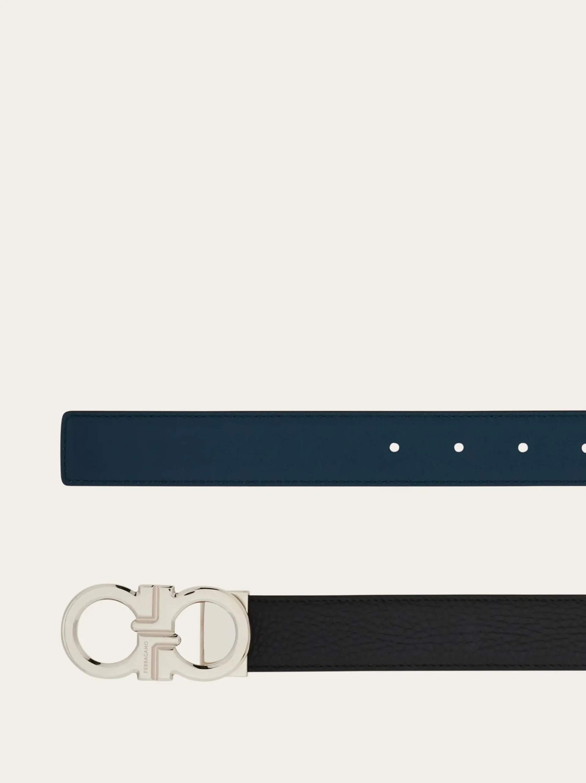 Reversible and adjustable Gancini belt - Men