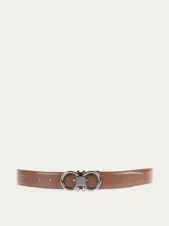 Reversible and adjustable Gancini belt - Men
