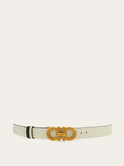 Reversible and adjustable Gancini belt - Women