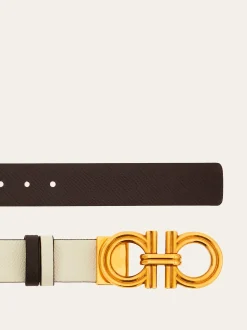 Reversible and adjustable Gancini belt - Women