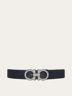 Reversible and adjustable Gancini belt - Men