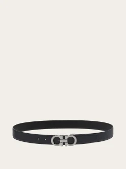 Reversible and adjustable Gancini belt - Men