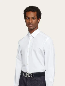Reversible and adjustable Gancini belt - Men