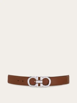 Reversible and adjustable Gancini belt - Men