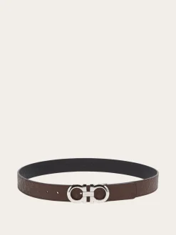 Reversible and adjustable Gancini belt - Men