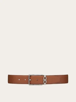 Reversible and adjustable Gancini belt - Men