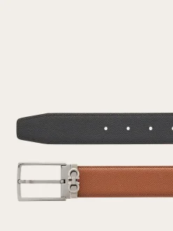 Reversible and adjustable Gancini belt - Men