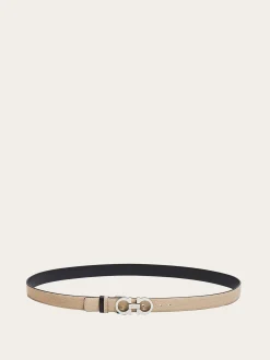 Reversible and adjustable Gancini belt - Women