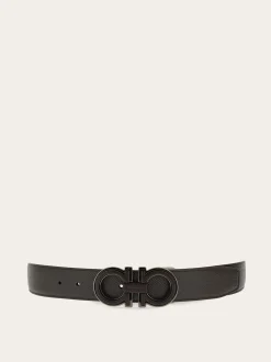 Reversible and adjustable Gancini belt - Men