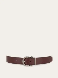 Reversible and adjustable Gancini belt - Men