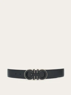 Reversible and adjustable Gancini belt - Men