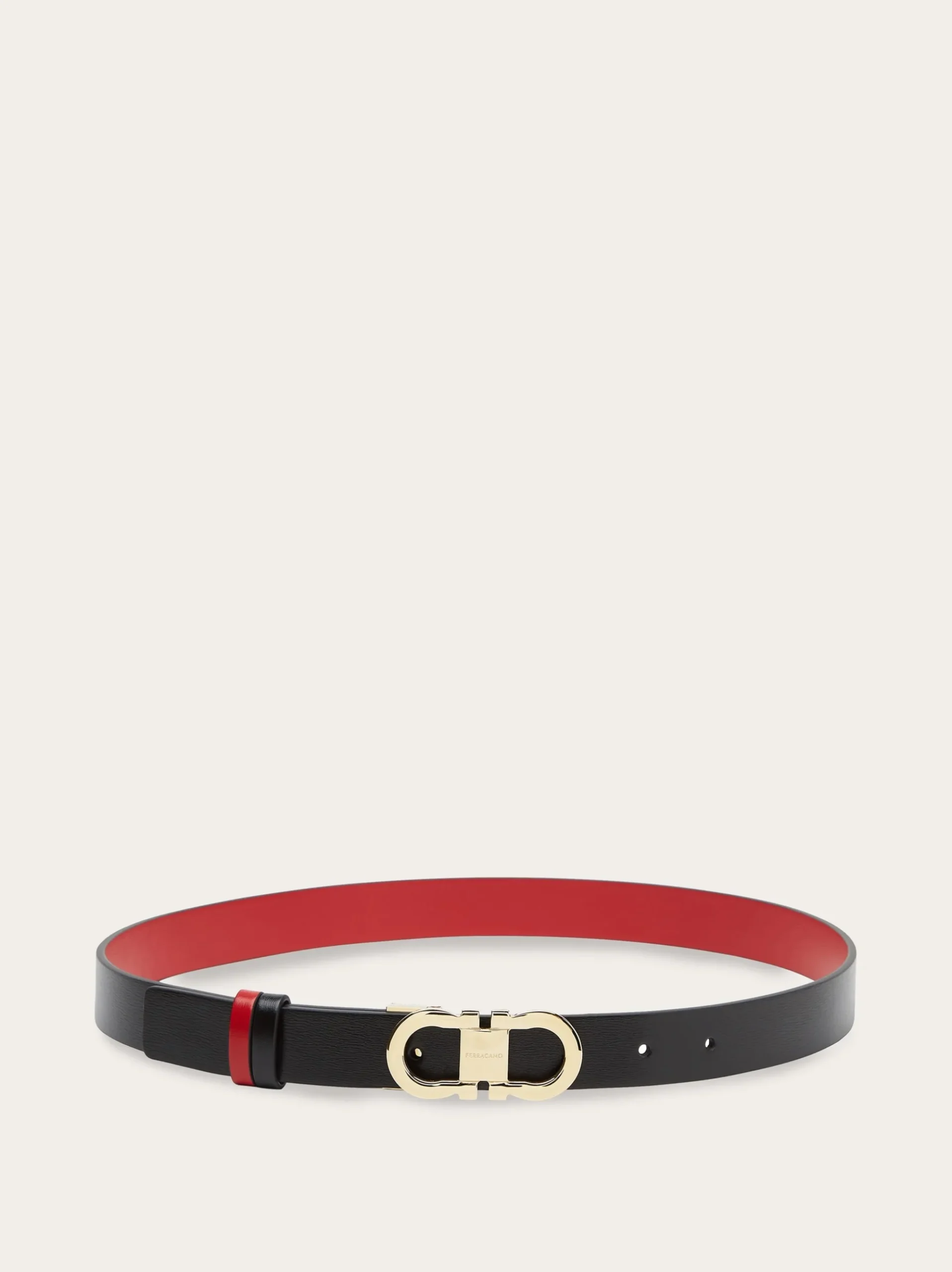 Reversible and adjustable Gancini belt - Women