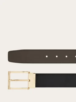 Reversible and adjustable Gancini belt - Men
